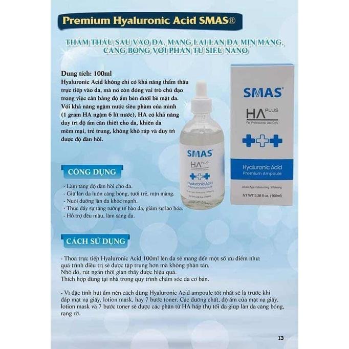 HÀNG NHẬP KHẨU - Tinh Chất Serum SMAS HA Plus - Hyaluronic Acid Premium Ampoule Cấp Ẩm Làm Trắng Sáng Da Cấp Nước 100ml