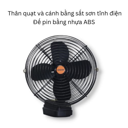 thân Quạt Chạy Pin 8 Inch Cánh Sắt 21cm Lồng Thép Mạ, Dùng Chung Pin Chân Pin Thông Dụng