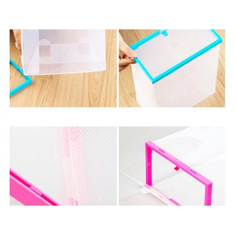 Bộ 4 Hộp Đựng Giày Dép Có Khung Viền Nhựa