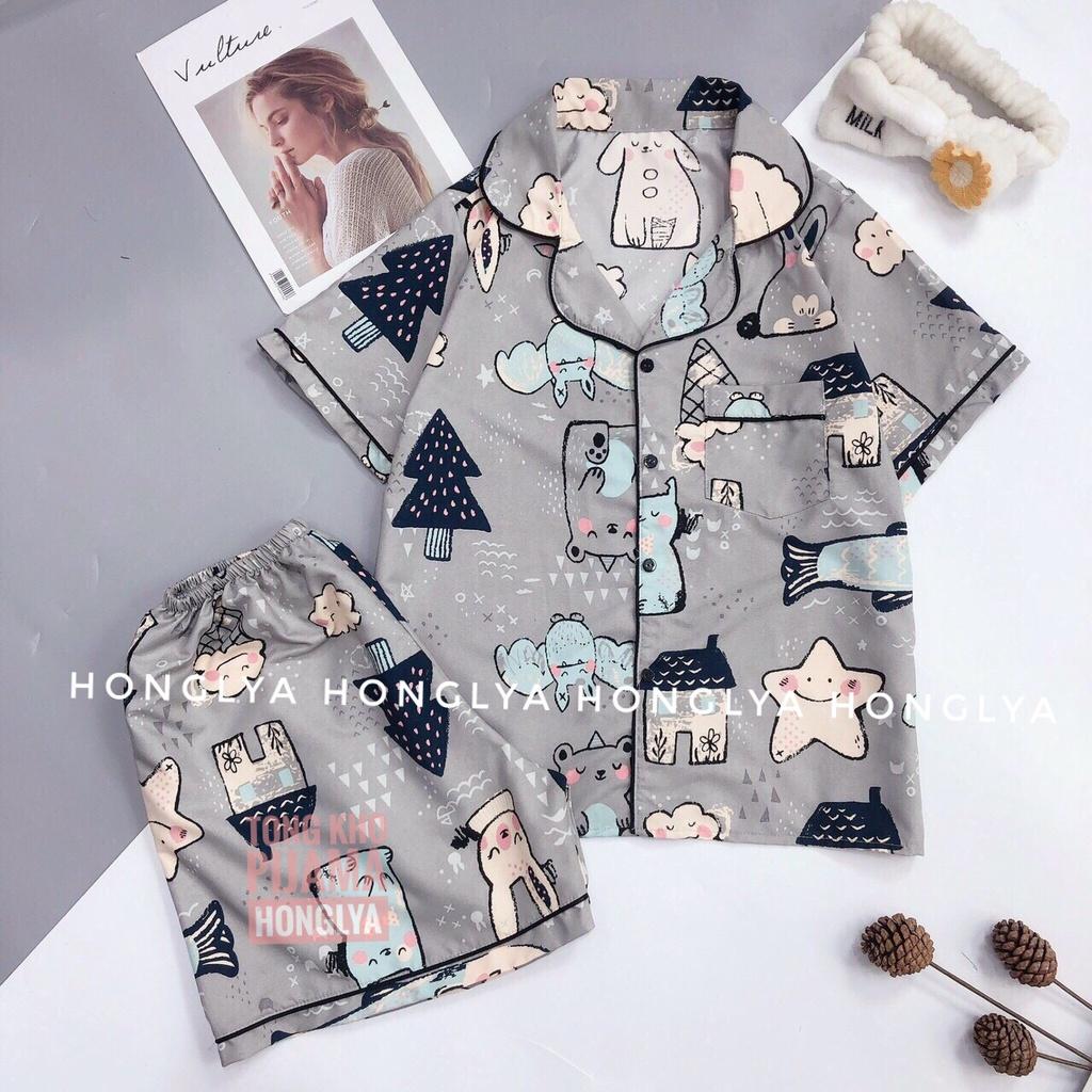 Màu mới Bộ ngủ Pijama quần cộc áo cộc chất kate thái hot hit, bộ PIZAMA bộ PYJAMA