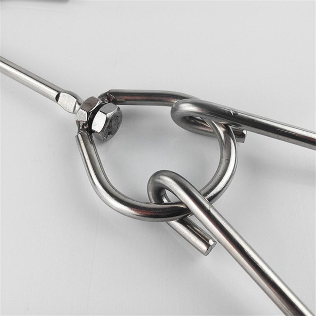3-Prong Meat Hook Swivel Stainless Sausage Meat Hook Kitchen 0.35x25cm 2pcs