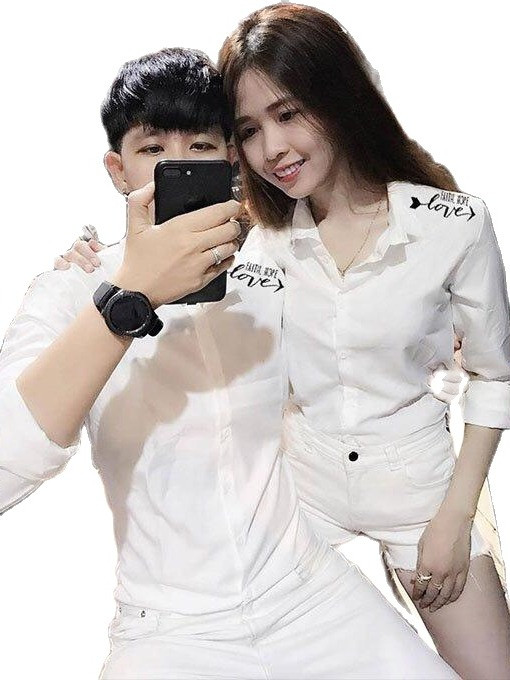 ÁO SƠ MI CẶP ĐÔI NAM NỮ LOVE YOU HOT TREND XU HƯỚNG TÌNH YÊU HÀN QUỐC