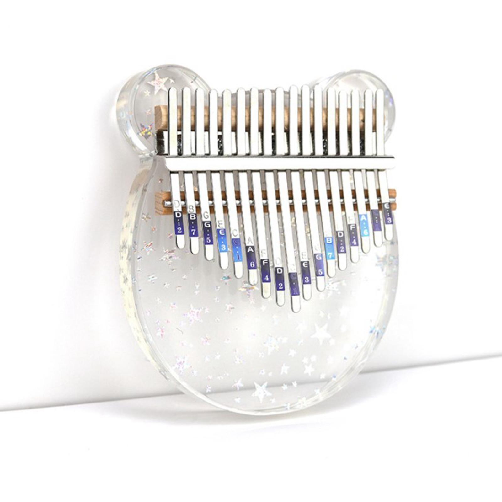 17 Keys Acrylic Kalimba Thumb Piano Finger Mbira Keyboard Music Instrument Tool for Kids Adults Beginners