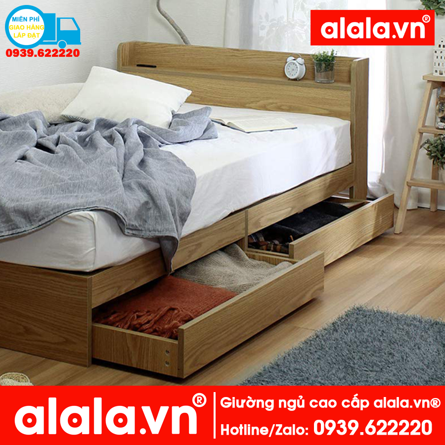 Giường ngủ Cao Cấp phong cách Nhật Bản - alala.vn (1m2x2m)