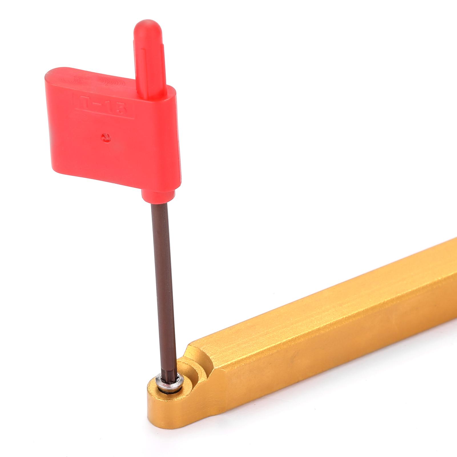 3pcs Woodworking Lathe Wood Turning Tool Holder Rotary Chisel with Red Handle and R6 Insert