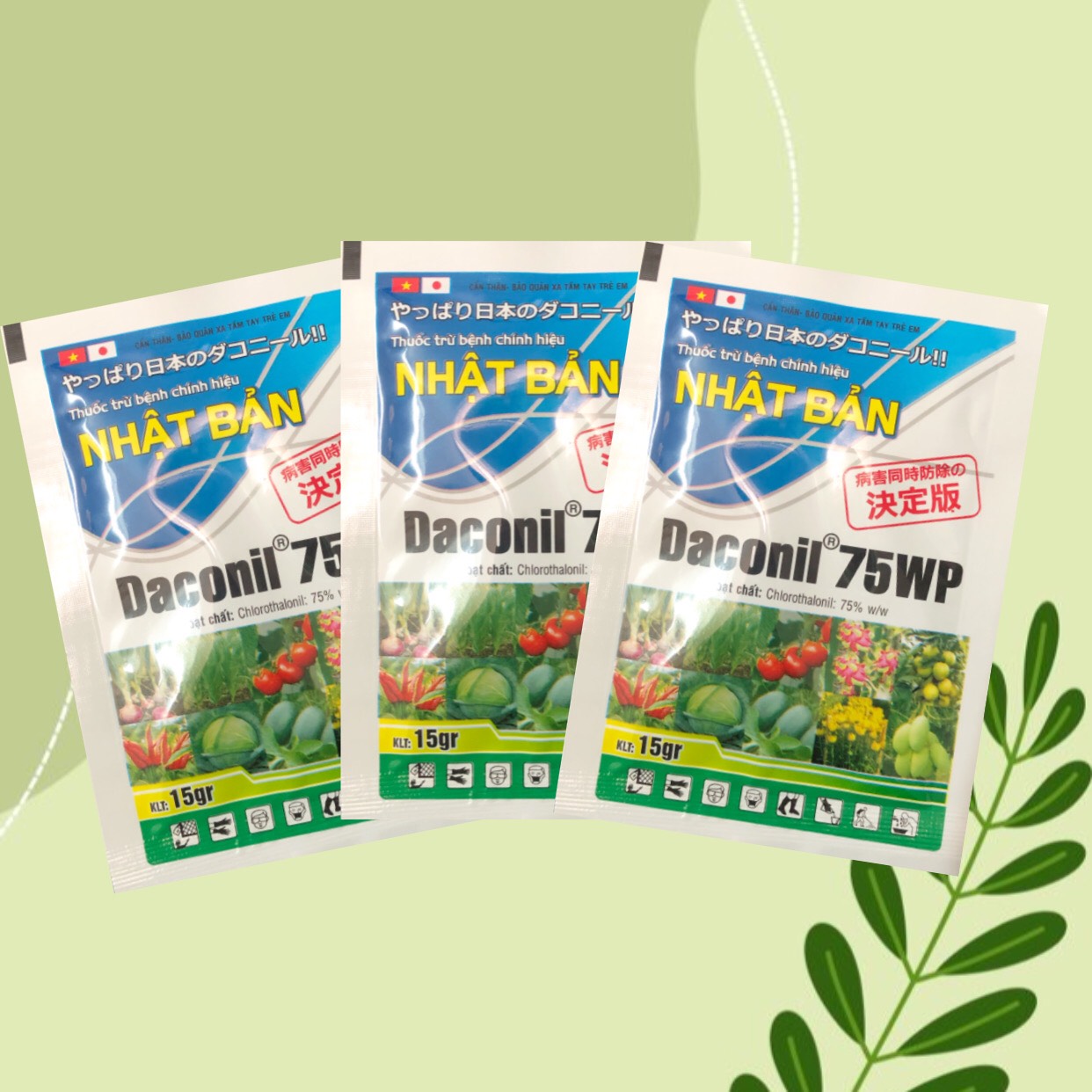 DACONIL 75WP TRỪ NẤM BỆNH NHẬT BẢN Gói 15g