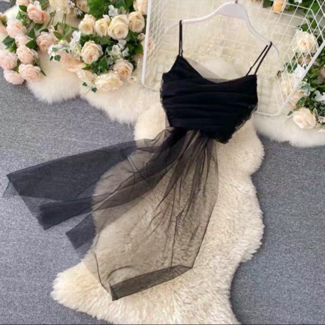 Áo 2 dây lưới nơ lưng - Carotshop- freesize dưới 52kg