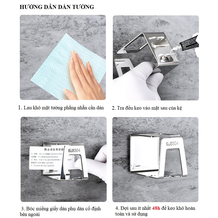 Kệ Để Bàn Chải Đánh Răng 3 Rãnh Có Khay Chứa Kem Đánh Răng Và Ly Xúc Miệng Inox 304 Cao Cấp