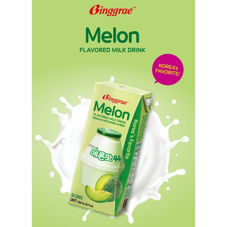 Lốc Sữa Dưa lưới Hàn Quốc Binggrae Melon Milk (200ml x 6 hộp)