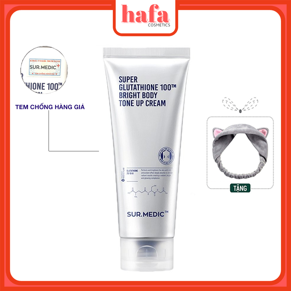 Kem Dưỡng Trắng - Nâng Tone Da Toàn Thân Sur.medic Super Glutathione 100TM Bright Body Tone Up Cream 150ml