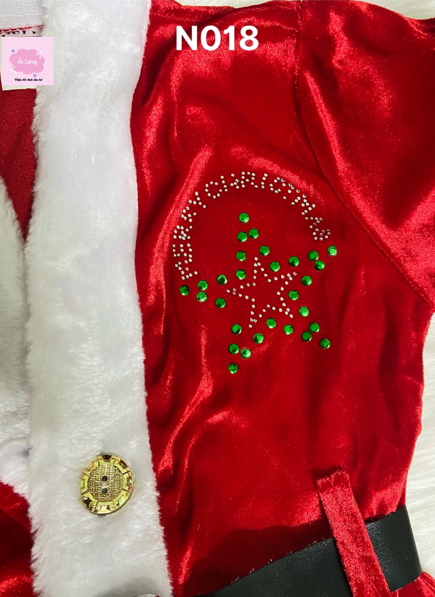 Bộ quần áo ông già Noel cho bé trai - Hóa trang lễ giáng sinh - Phụ kiện hóa trang Noel