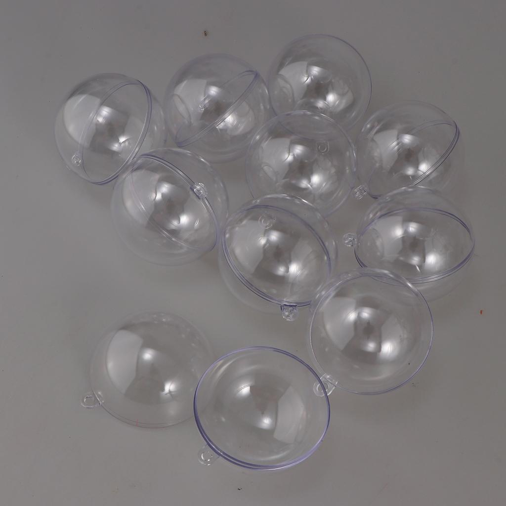 30x Clear Plastic Ball Fillable Ornament Hollow Hanging Christmas Bauble 6cm