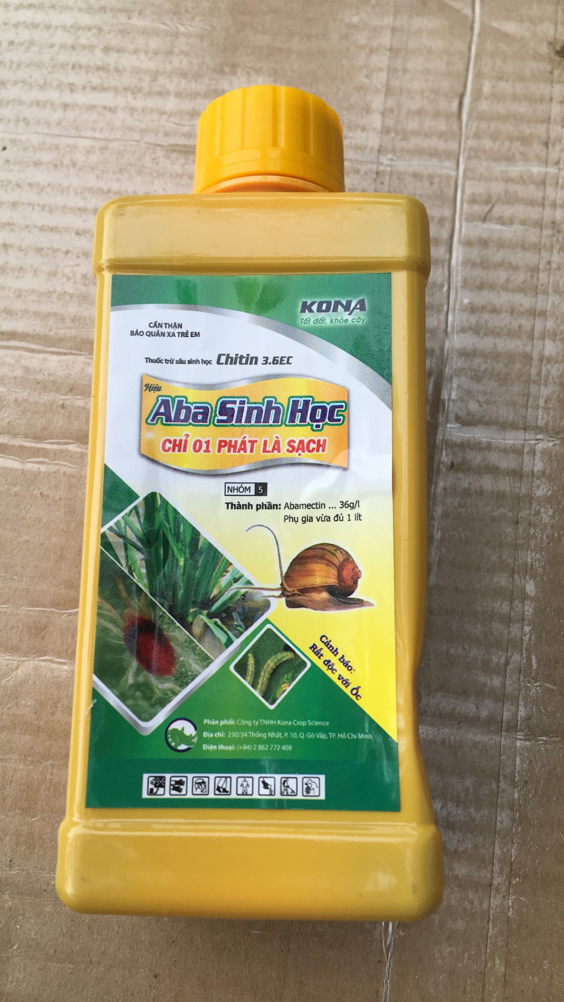 Sản phẩm Abamectin 3.6 EC Sinh Học nhện đỏ, sâu, bọ trĩ đặt biệt là Ốc bình 450ml