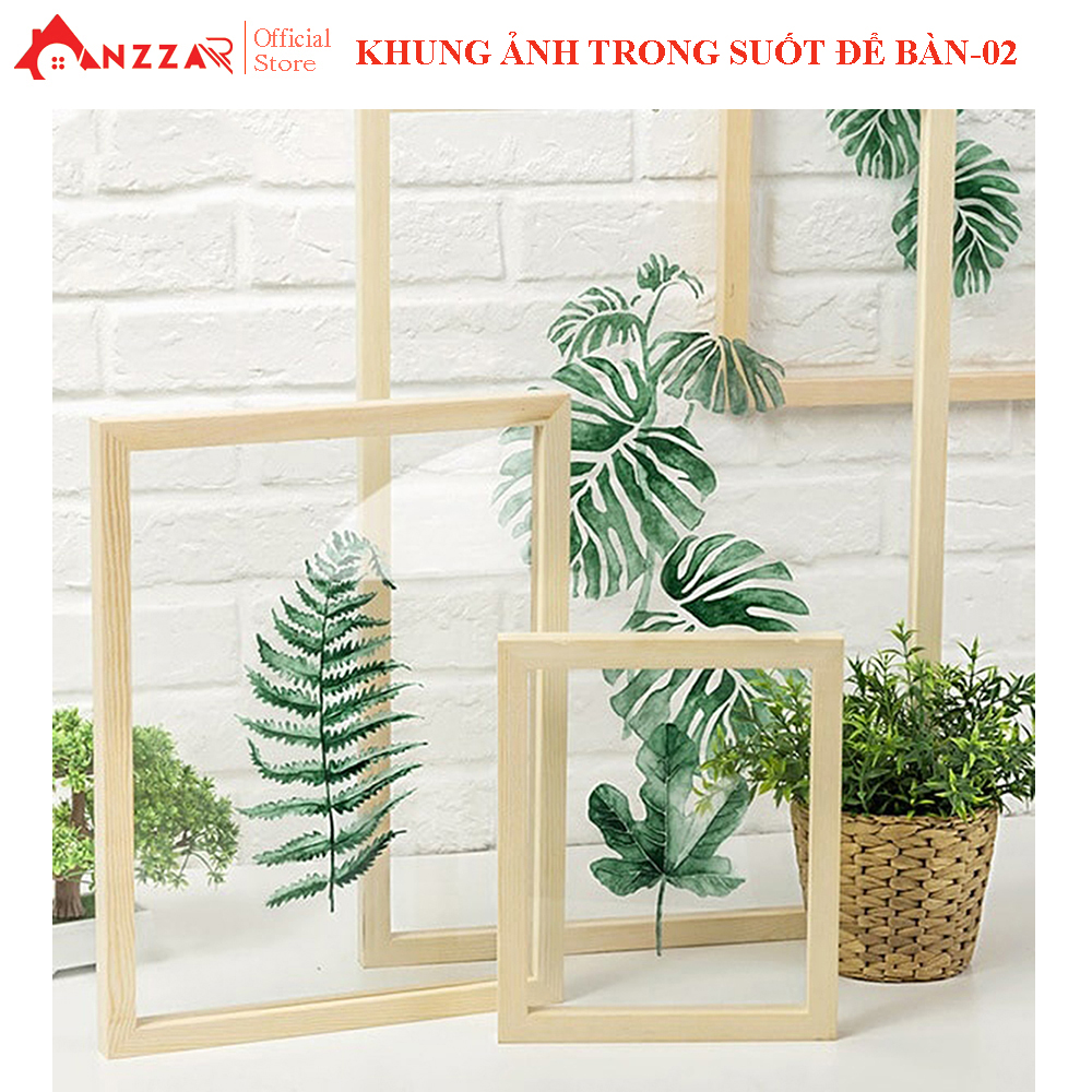 Khung ảnh để bàn nhiều kích thước, khung ảnh trong suốt Anzzar loại 2.5cm