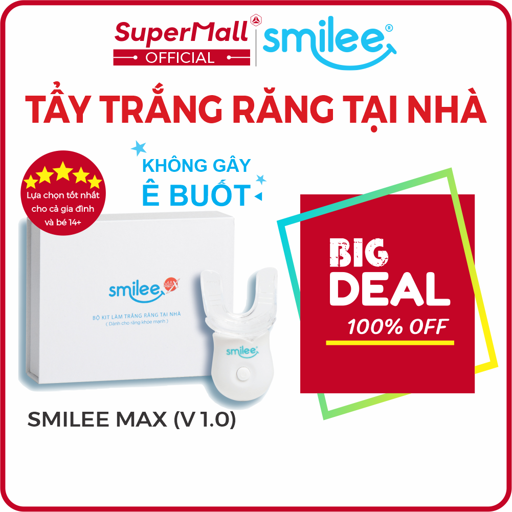 Bộ tẩy trắng răng tại nhà Smilee - Nhập khẩu USA - Làm trắng răng lên từ 3 - 6 tone chỉ với 20 phút - Đạt chuẩn ISO 22716:2007