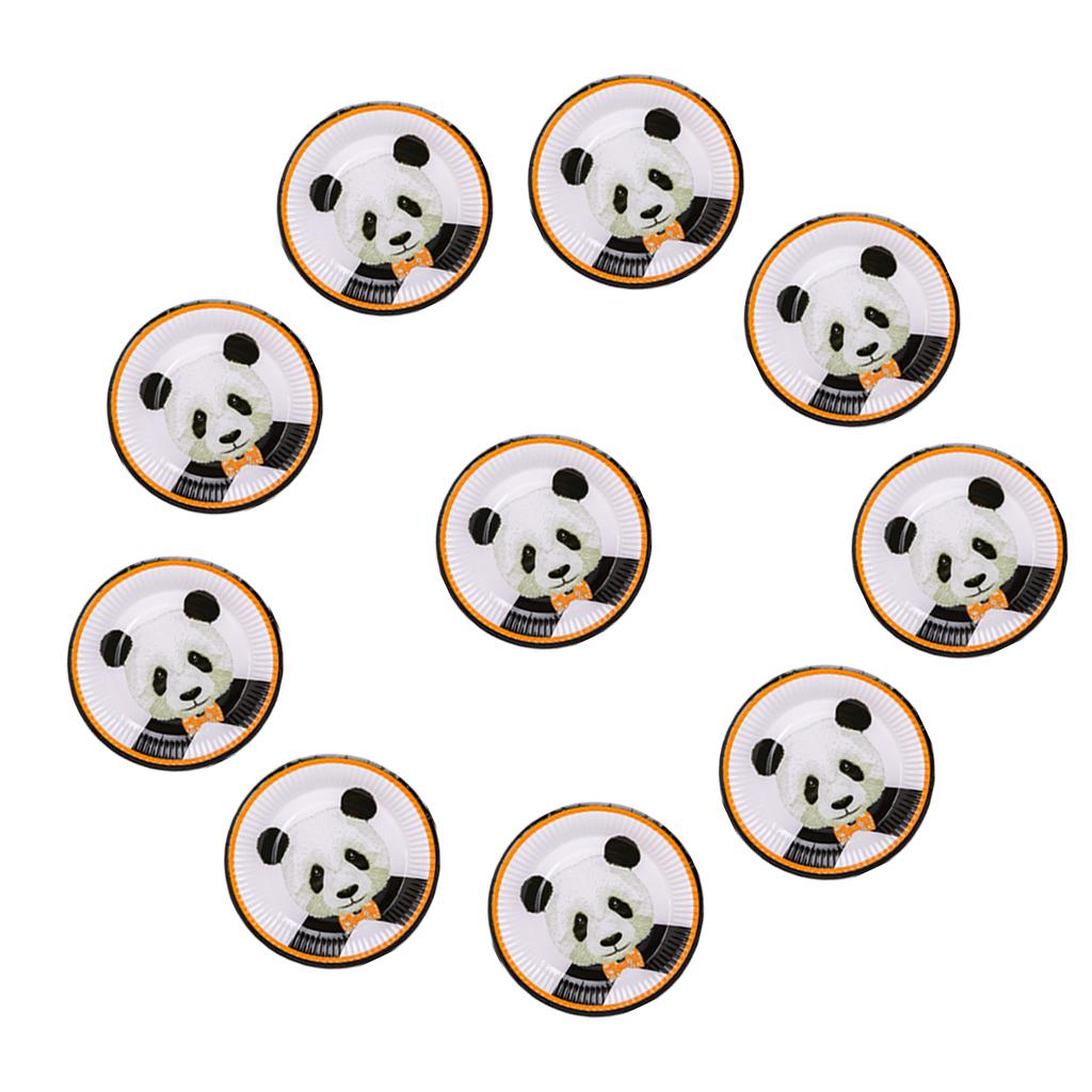 10Pcs Panda Paper Party Plates Cups Birthday Wedding Tableware 10Pcs Paper