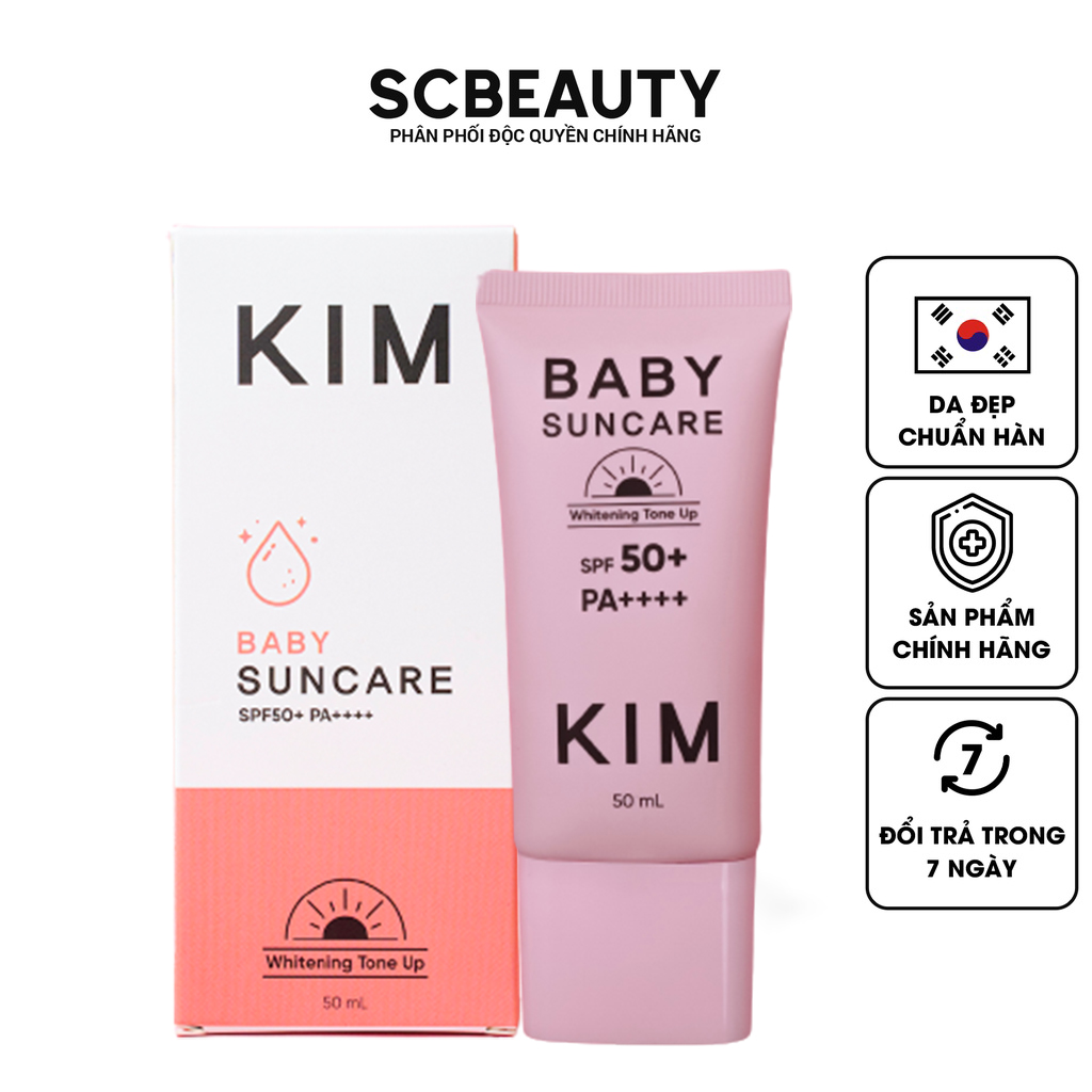 Kem chống nắng Baby SunCare SPF50+ bảo vệ da nâng tone che khuyết điểm ngừa mụn, nám da