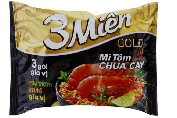 Mì 3 Miền Gold tôm chua cay đặc biệt gói 75g