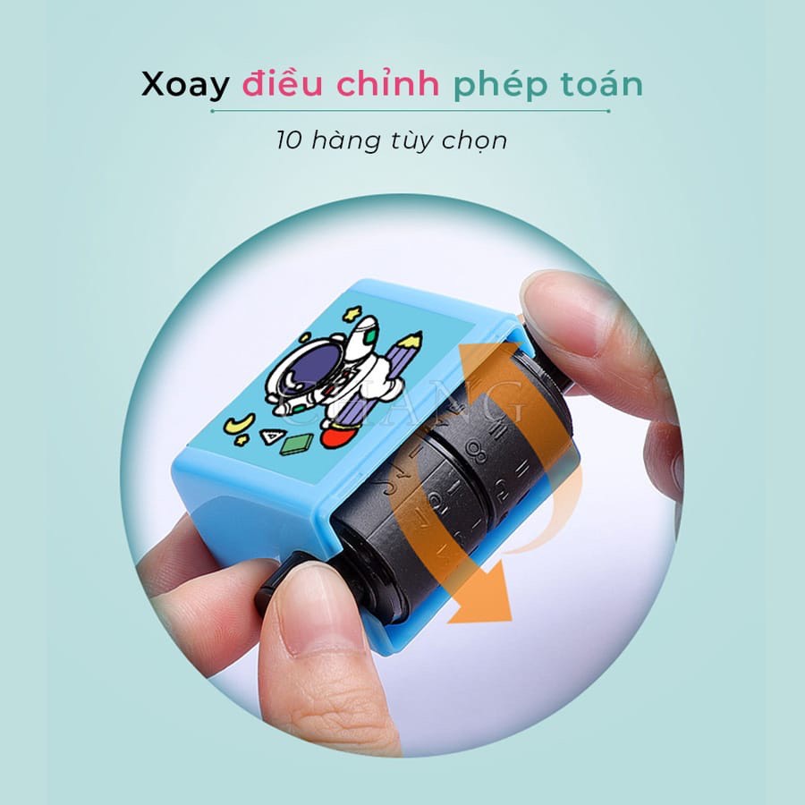 Máy in con lăn tạo phép tính cộng trừ cho bé học toán ra bài tập cho học sinh tiểu học trong phạm vi 100 tặng kèm lọ mực