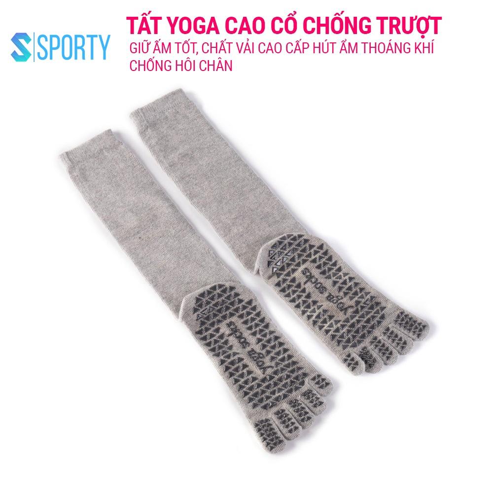 Tất Yoga Chống Trượt Cổ Cao vớ Yoga tập thể dục chống trượt êm ái, tránh hôi chân, đảm bảo an toàn