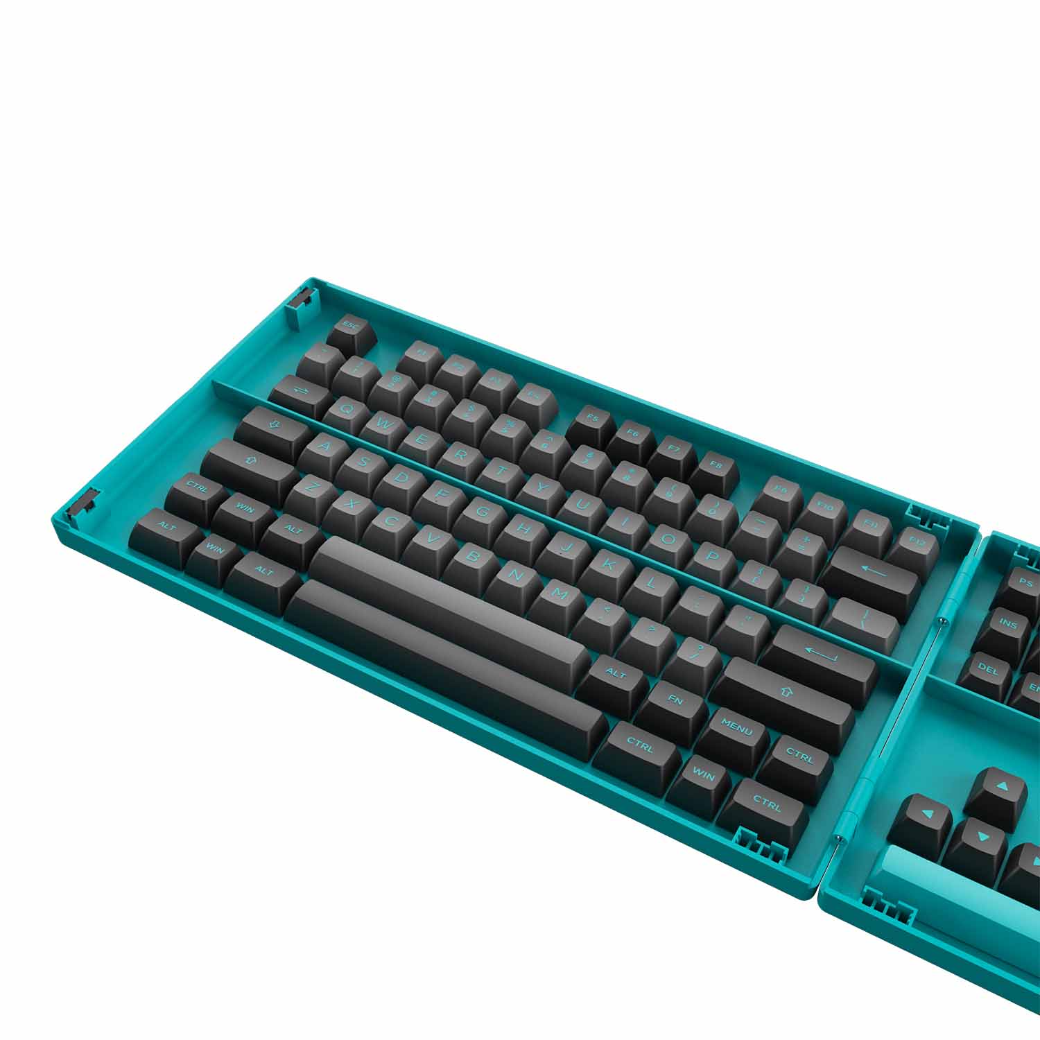 Keycap Cho Bàn Phím Cơ AKKO Hàng Chính Hãng Black &amp; Cyan ASA Profile | EZPC