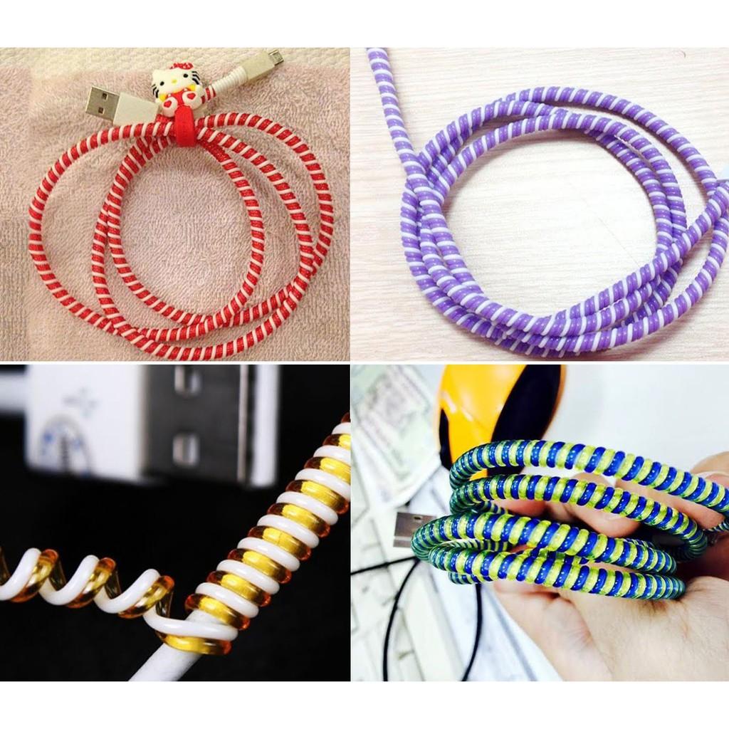 COMBO 4 Dây Quấn Tai Nghe-Cáp Xạc- Nhiều Màu Đa năng-Chống rối