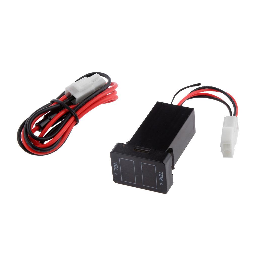 LED Battery Voltmeter Monitor Thermometer For Prado 150 Landcruiser 200