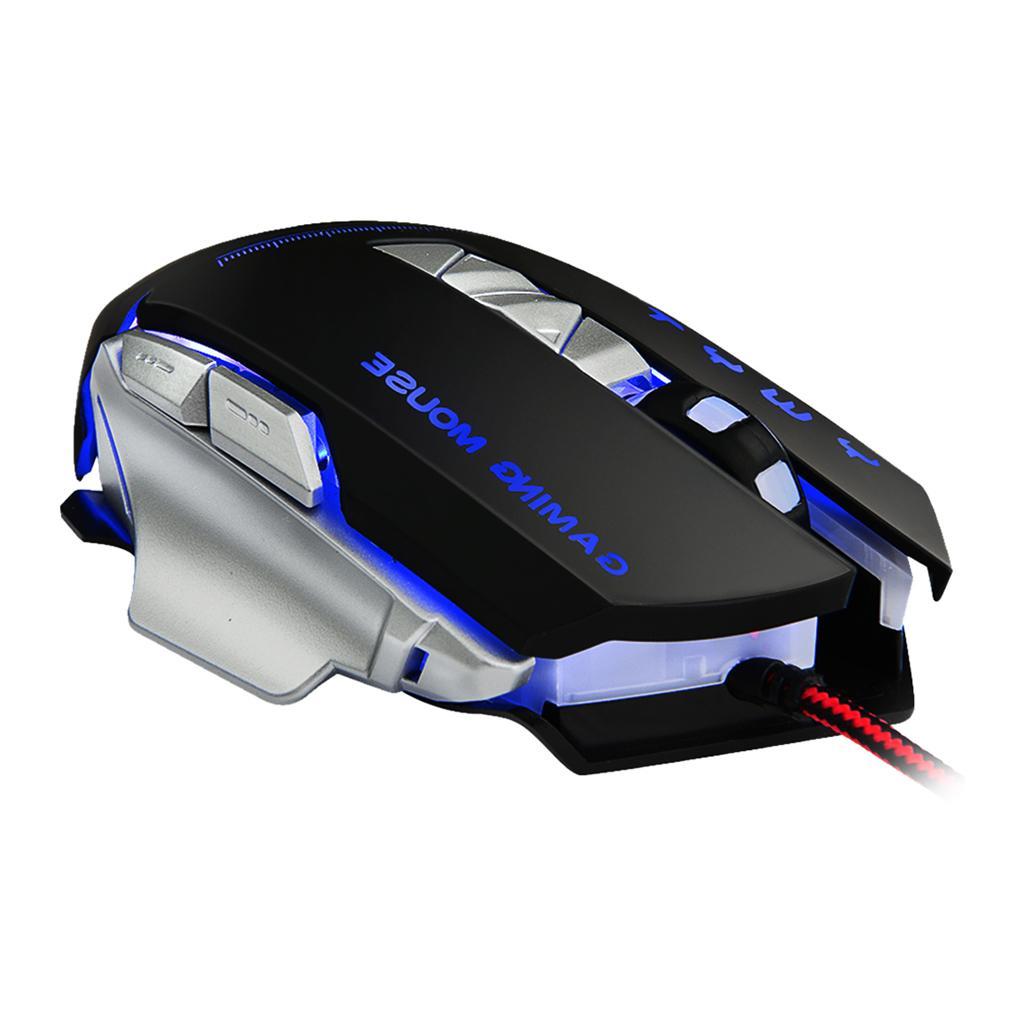 Black LED Optical Wired Mouse Computer Accessory 3200DPI Gaming Working Mice