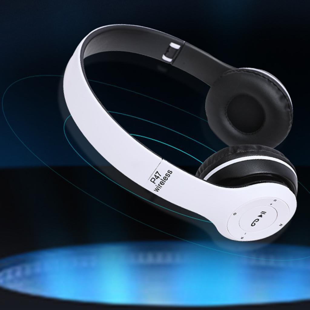 Stereo Bluetooth Headphone Headphone Over Ear Headset for Tablet White