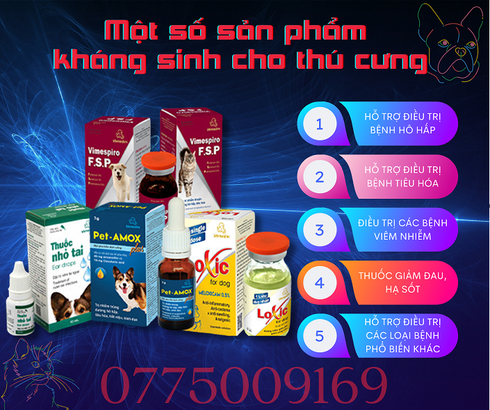 Vemedim Clamox tab dùng cho chó, mèo bị nhiễm trùng hô hấp, tiêu hóa, tiết niệu, da, 10 viên/hộp