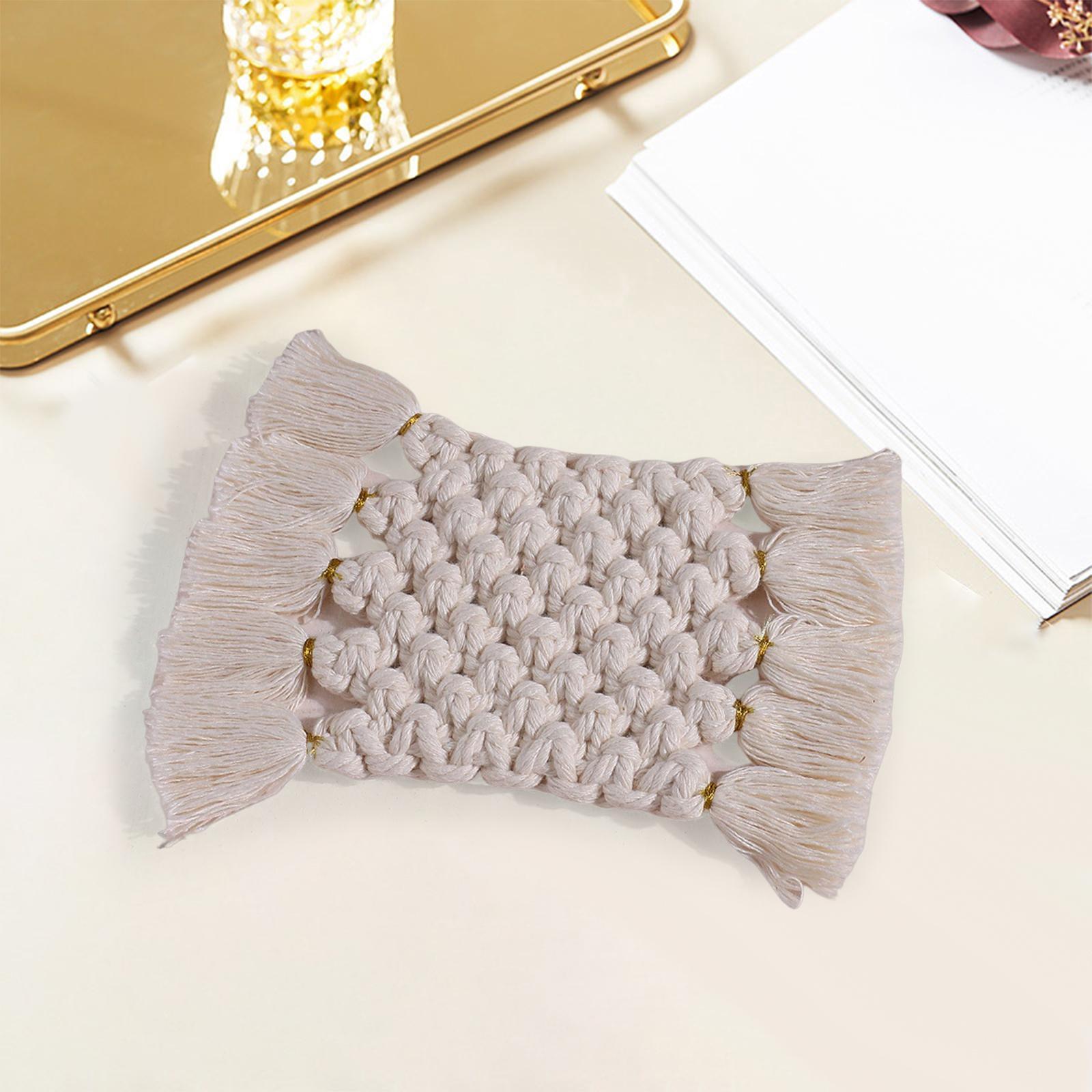 Coasters Cup Pad Table Mats Non Slip Kitchen Dining Table Woven Tassels