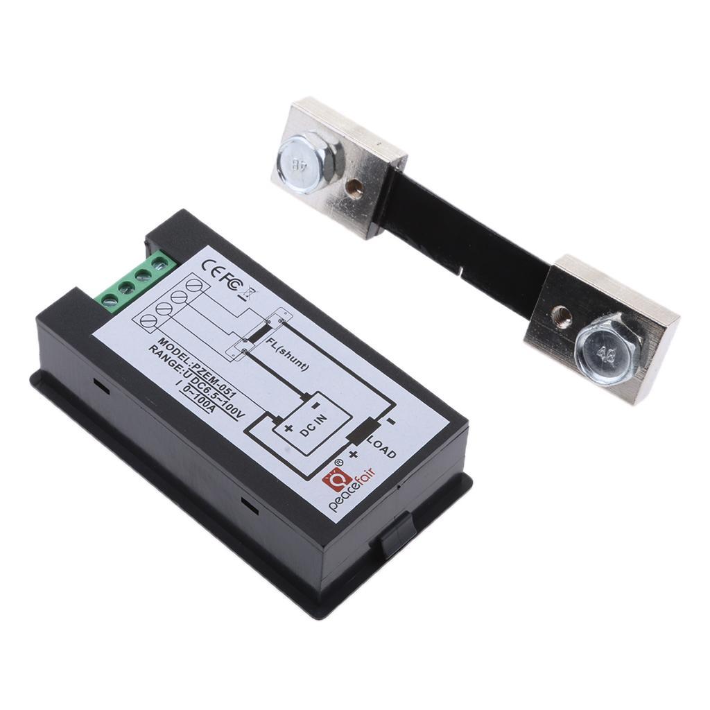 100A DC LCD Digital KWH Power Meter Monitor Voltage Ammeter + 100A Shunt
