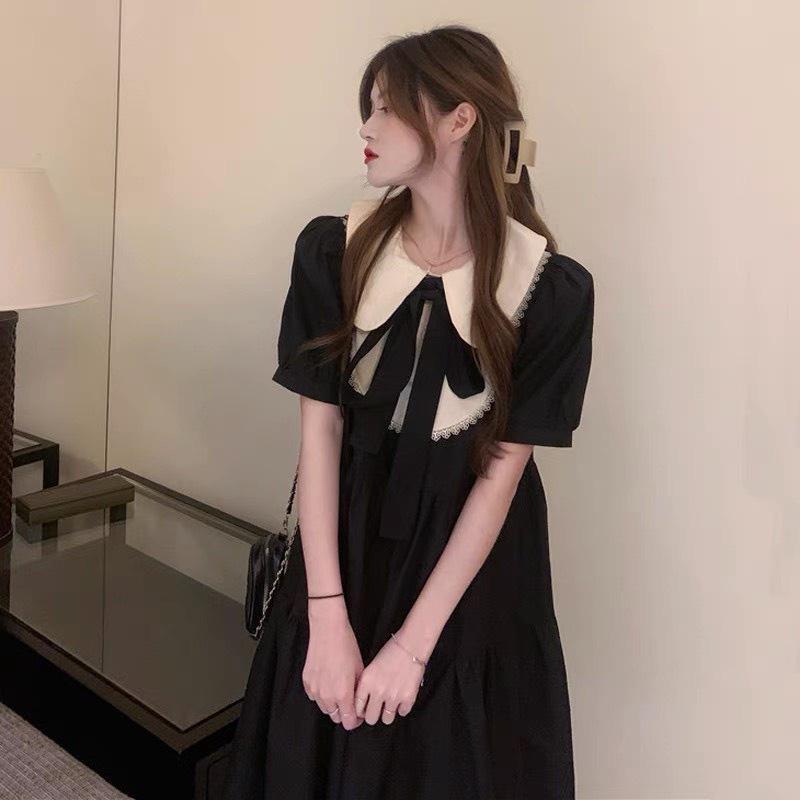 Váy bầu đen Đầm bầu thiết kế THỜI TRANG CÔNG SỞ đẹp giá rẻ DÁNG SUÔNG điều chỉnh bụng DÂY ĐAI sành điệu V54