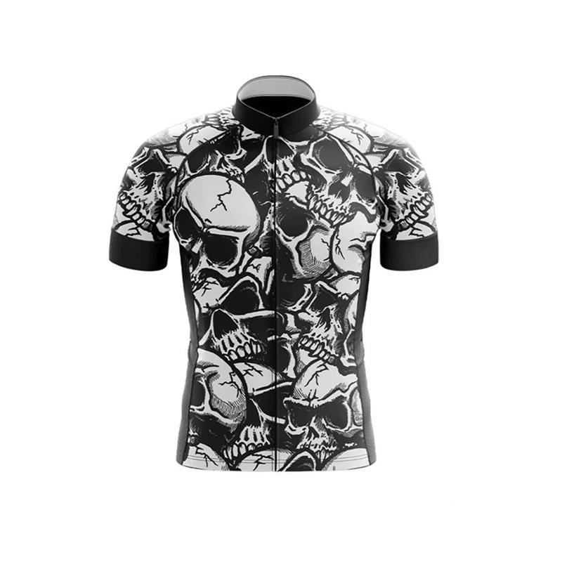 Nam Mùa Hè Đầu Lâu Đi Xe Đạp Jersey MTB Xe Đạp Áo Sơ Mi Xuống Dốc Chu Kỳ Đội Đường Quần Áo Núi Xe Đạp Đồng Nhất Nhanh khô Ropa Ciclismo Color: A10 Size: XS