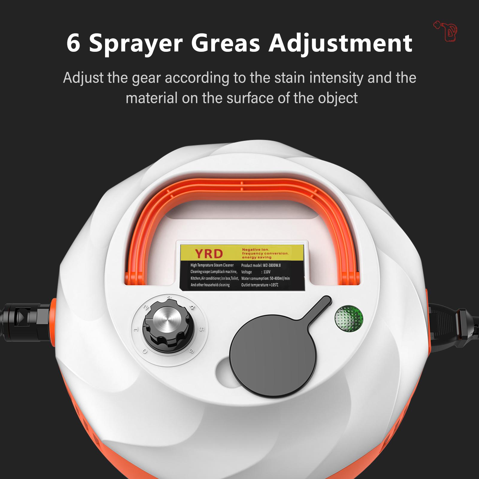 2500W Portable Handheld Steam Cleaner High Temperature Pressurized Steam Cleaning Machine with Brush Heads