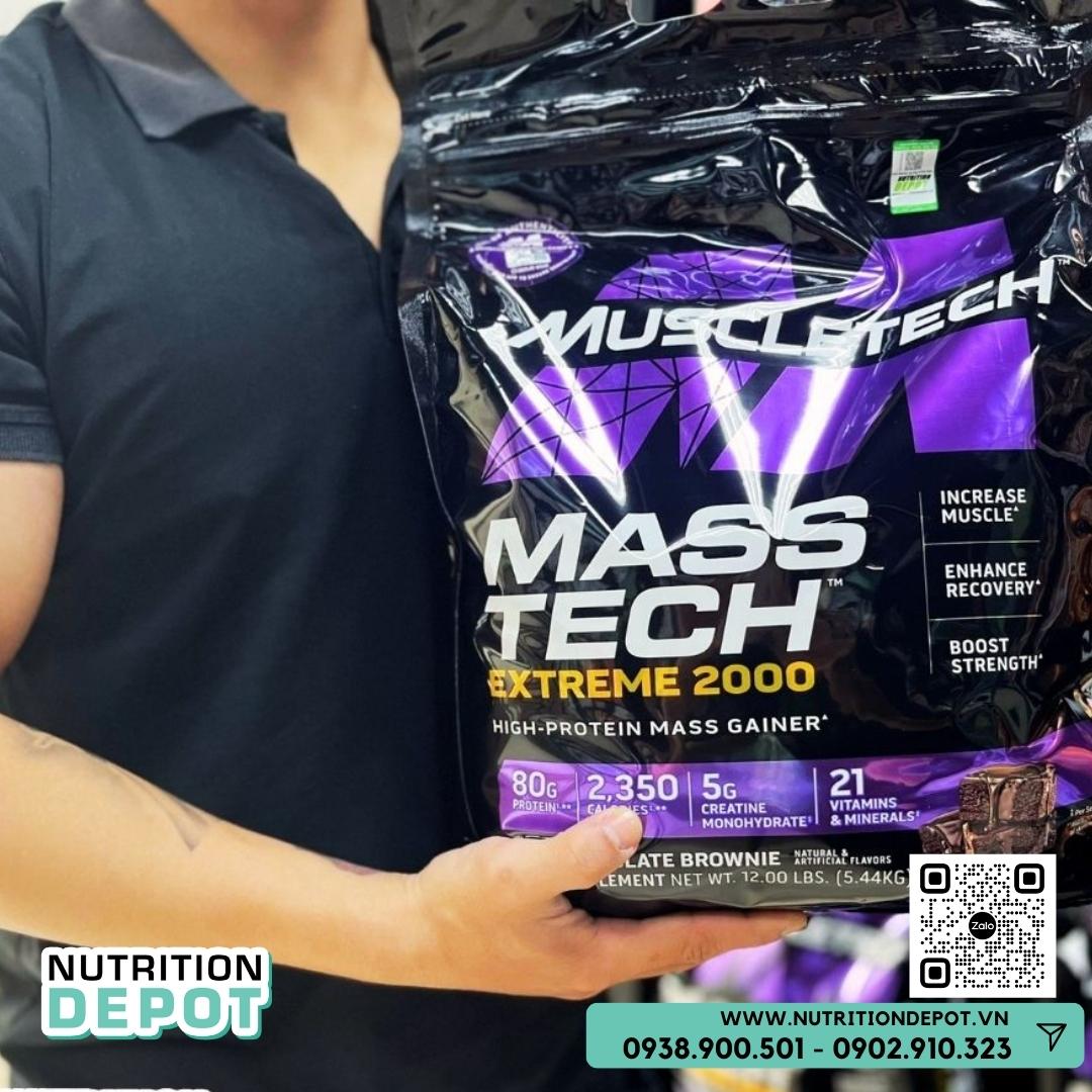 Hình ảnh [QUÀ TẶNG] Sữa tăng cân tăng cơ Mass Tech Extreme 2000 Muscletech - vị Triple Chocolate Brownie - Nutrition Depot