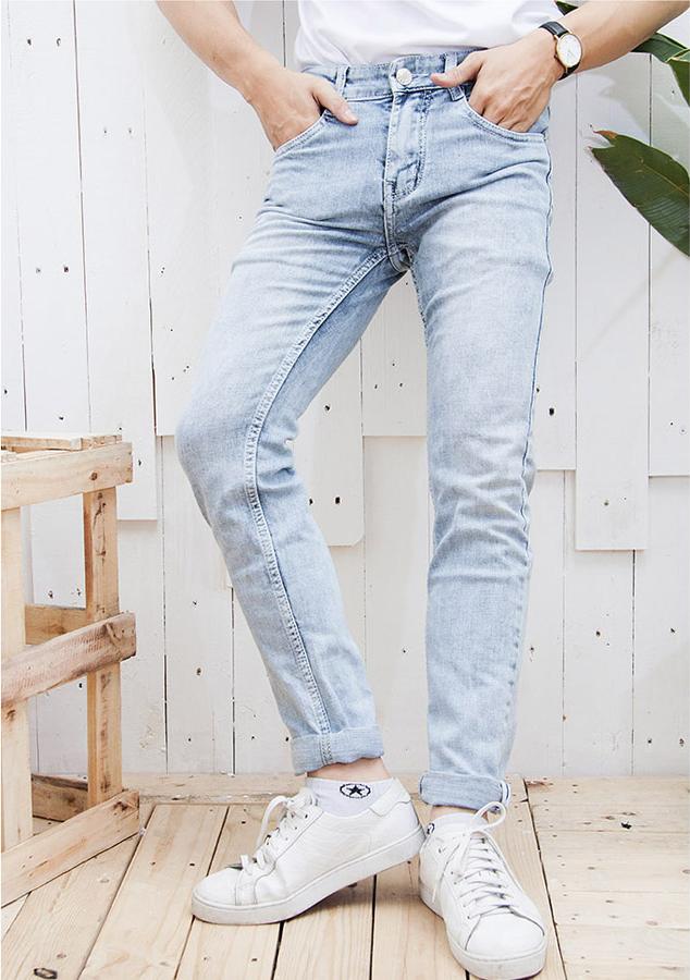 Quần Bò Nam Màu Bạc Dáng Ôm Chất Mịn JEANBAC52 - Jean Bạc