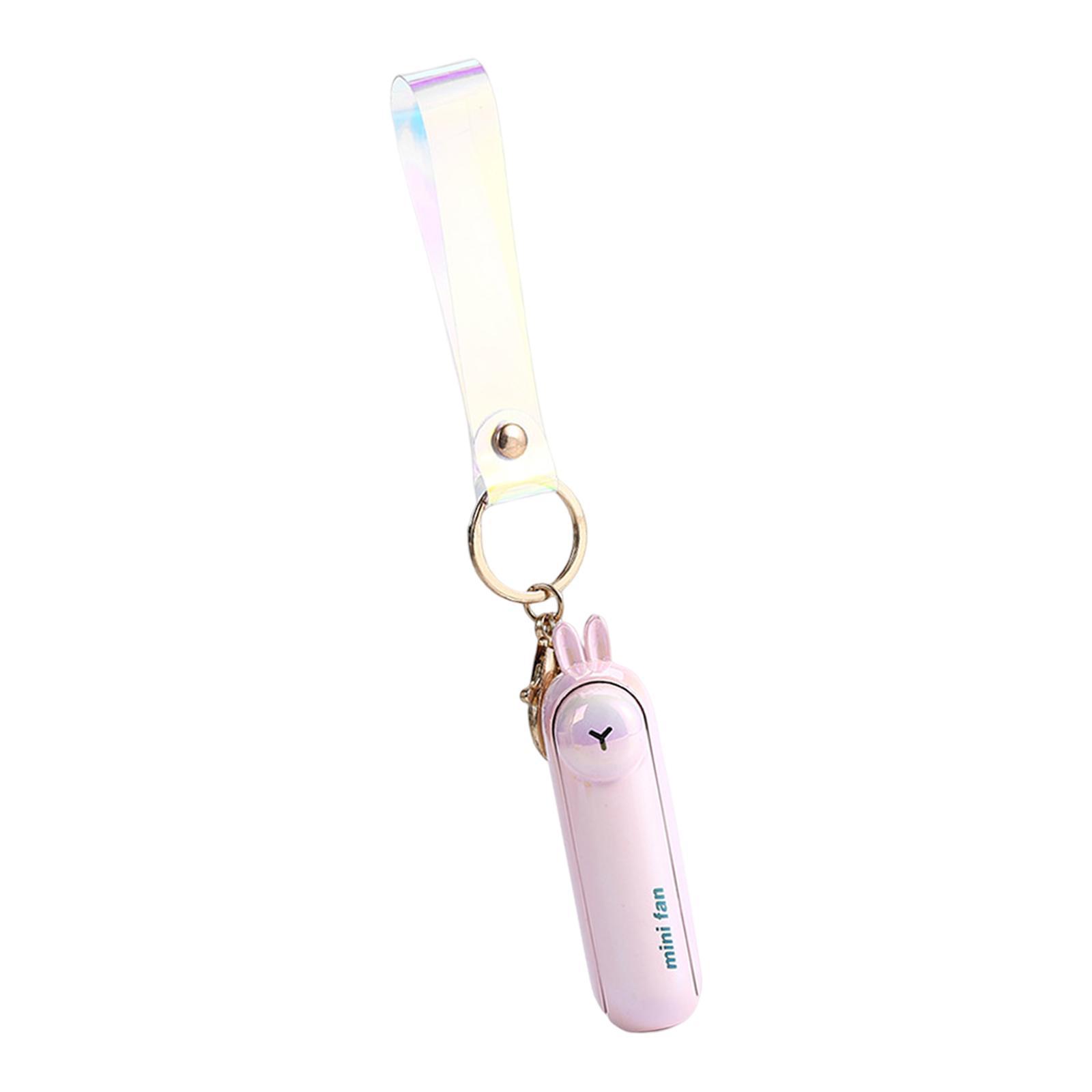 Keychain Fan Mini Cooling Fan Portable Mini Fan 3 Speeds Girls Kids USB Rechargeable Small Pocket Fan Personal Fan for Outdoor Sports Indoor