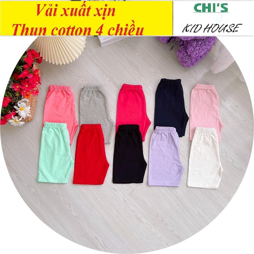 (VẢI XUẤT XỊN 25-55KG) QUẦN LEGGING ĐÙI QUẦN ĐÙI TRƠN THUN COTTON 4 CHIỀU CHO BÉ GÁI/TRAI