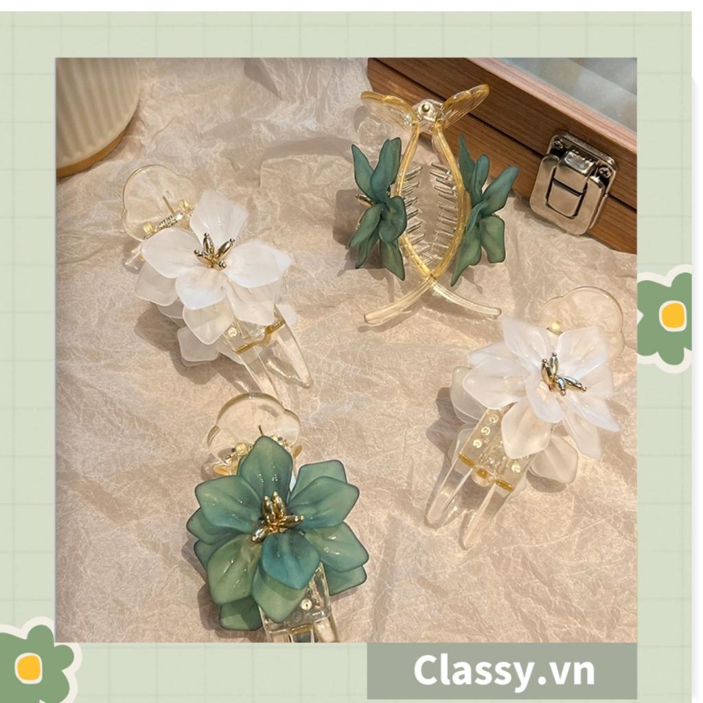 Kẹp càng cua, kẹp tóc Classy cỡ nhỏ, kẹp đính hoa sang trọng PK1615