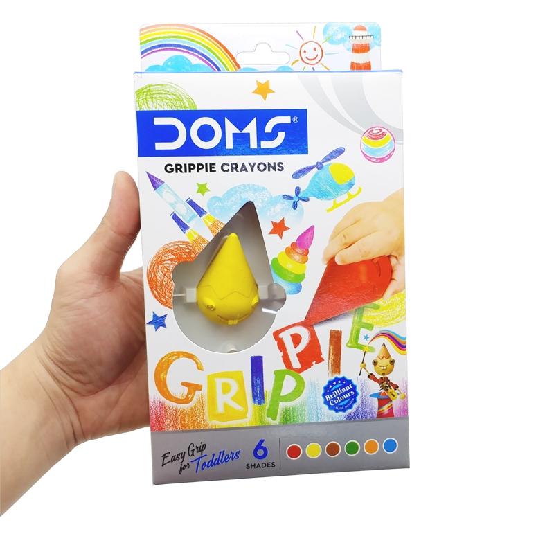 Hộp 6 Bút Sáp Màu Grippie - DOMS 8354