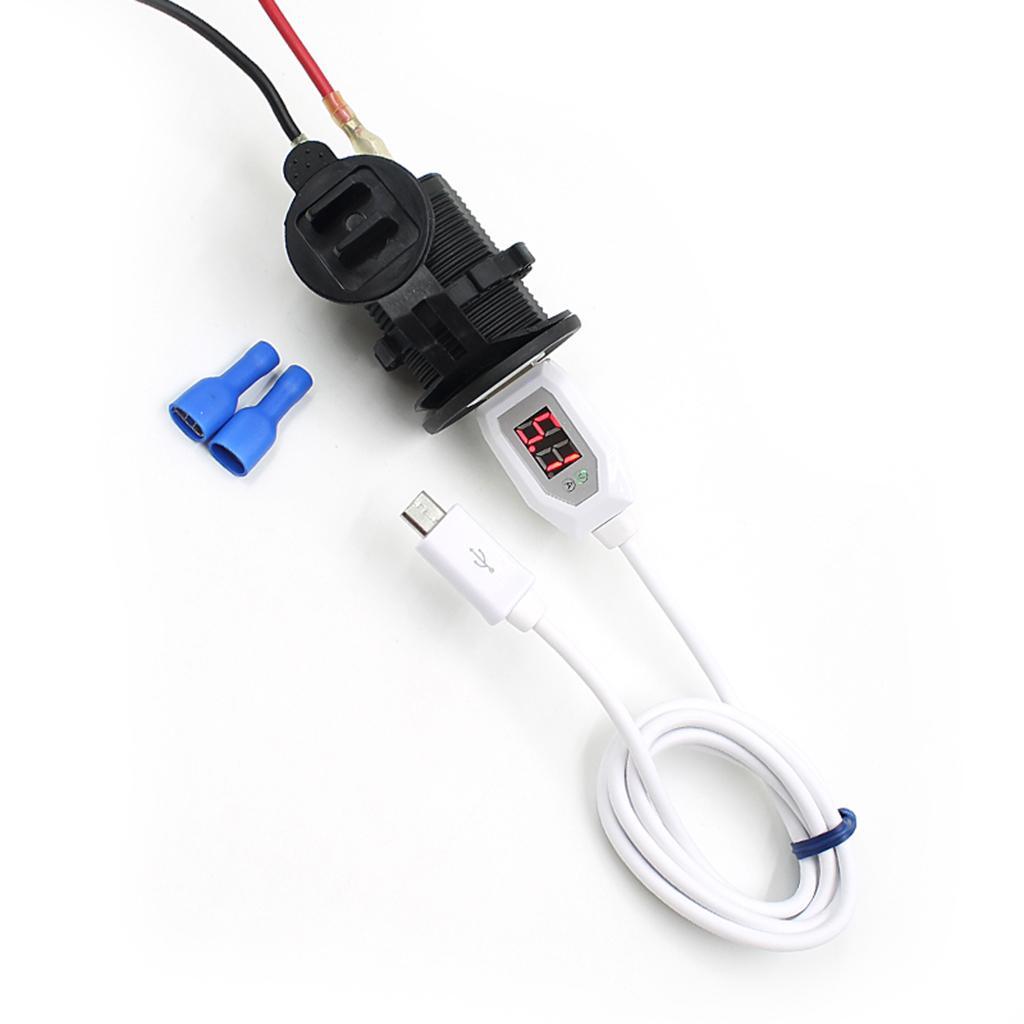 Motorcycle Waterproof Cigarette Lighter With USB Phone Charger LED Voltmeter