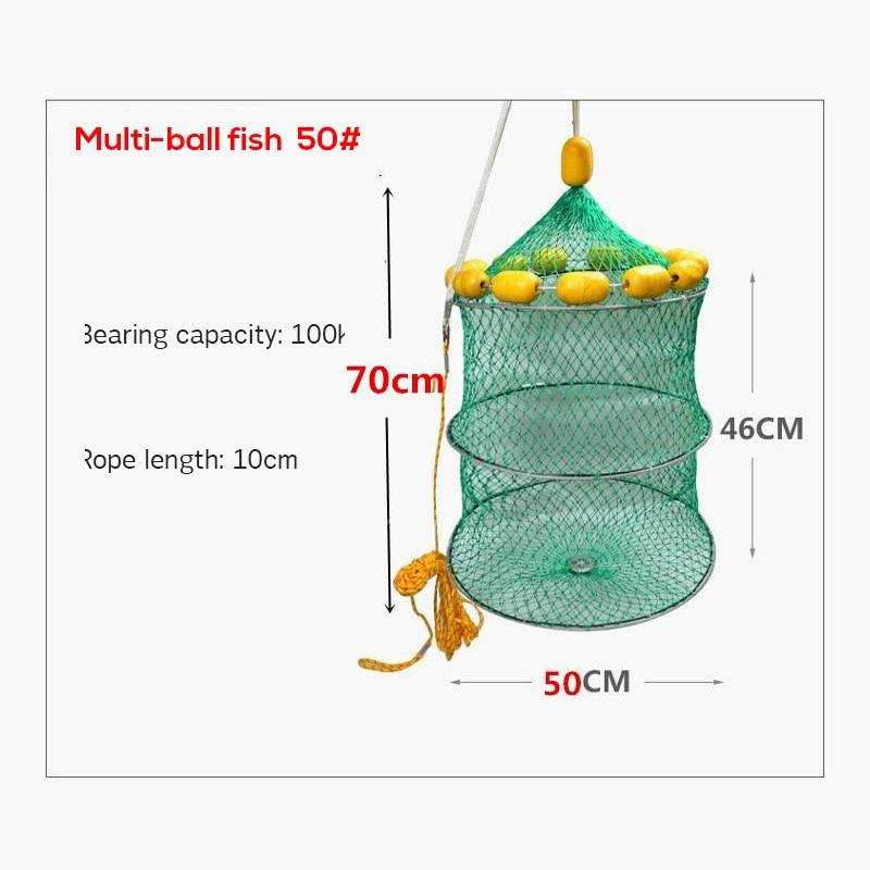 Automatic Floating Fishing Net Cage Folding Crab Crawdad Shrimp Minnow Bait Trap Cast Fish Net Portable Foldable Fishing Network