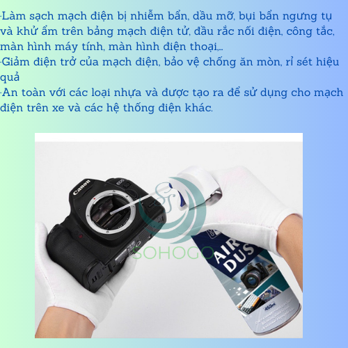 [KÈM KHĂN]-Bình xịt vệ sinh máy ảnh, bàn phím, bo mạch máy tính 450ML- Bình xịt khí nén đa năng dùng cho máy quay, ống kính, điện thoại.-Hàng nhập khẩu