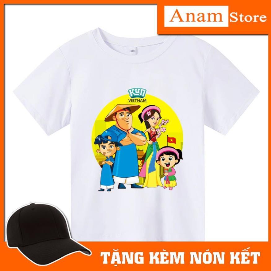 Áo thun trẻ em sữa kun 4, Gia đình nông dân siêu phàm, Tặng kèm nón kết, có size người lớn, Anam Store