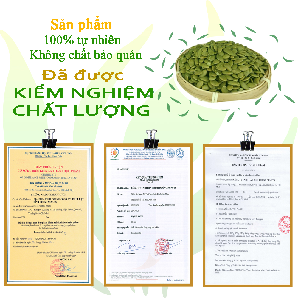 Hạt bí tách vỏ Ấn Độ,NGUYÊN VỊ, sấy giòn, ăn vặt cực ngon Nunuts .