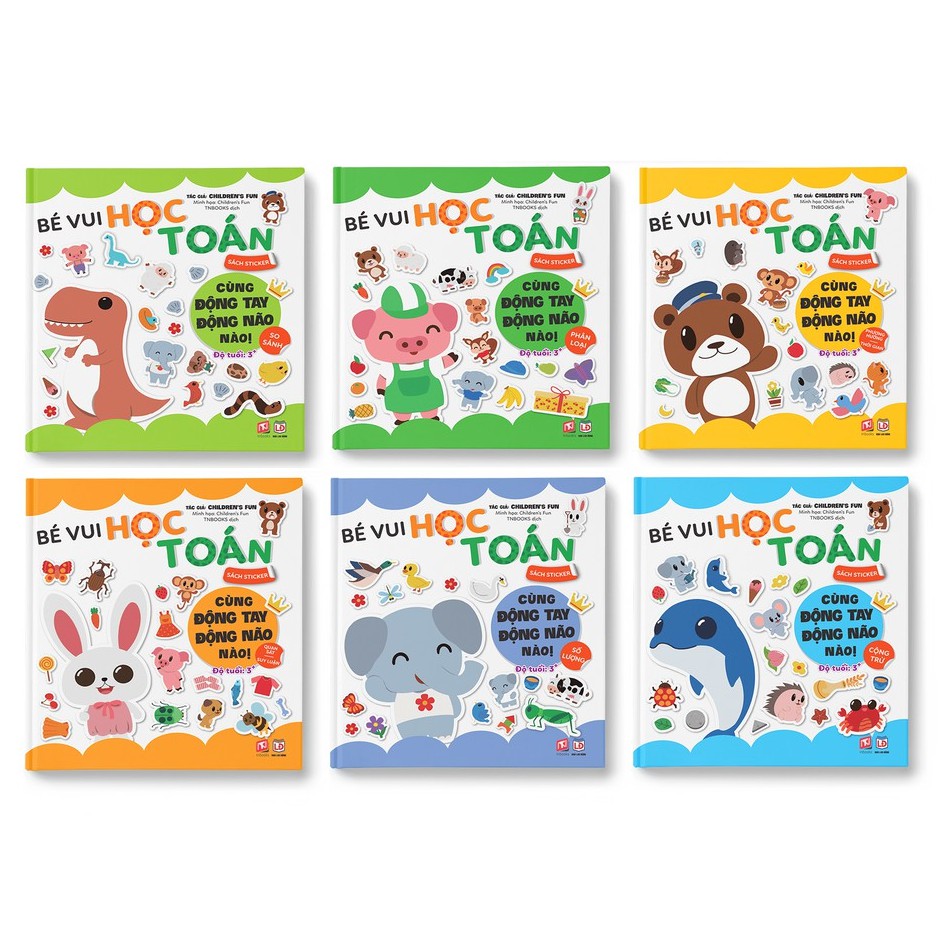 Bộ 6 Cuốn Sách Sticker Bóc Dán - Bé Vui Học Toán - Cùng Động Tay Động Não Nào
