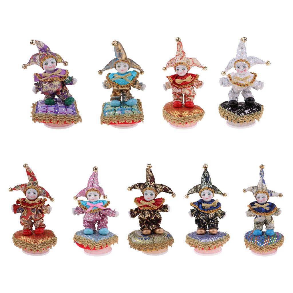 6inch Cute Porcelain Music Box Triangel Doll Harlequin Dolls Home Decoration