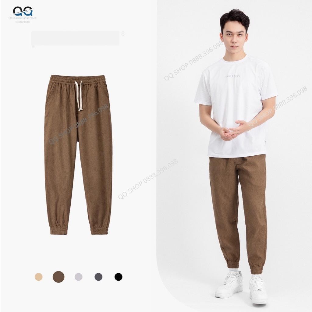 Quần jogger nam thể thao ống rộng chất nhung tăm unisex dày dặn phong cách QQ SHOP