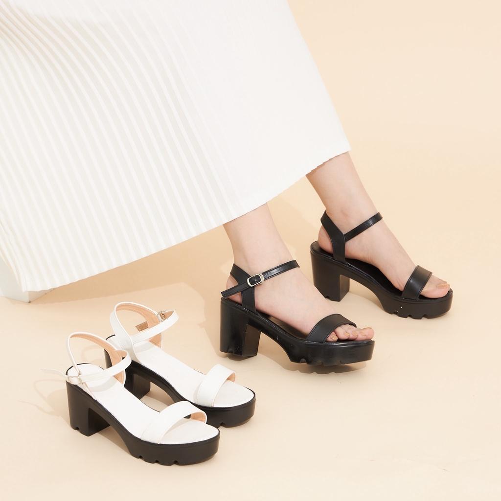 Giày Sandal Nữ MWC 2962 - Sandal Đế Đúp 5p Quai Ngang Basic Siêu Hack Dáng Đi Học Đi Làm